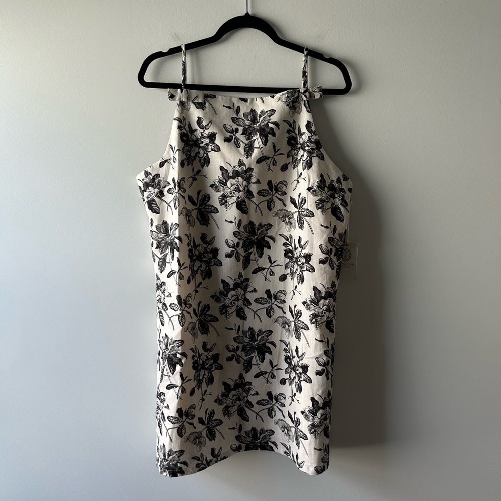 Hyacinth House black and white floral printed sleeveless dress